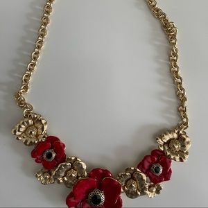 Talbots Poppy necklace red & gold